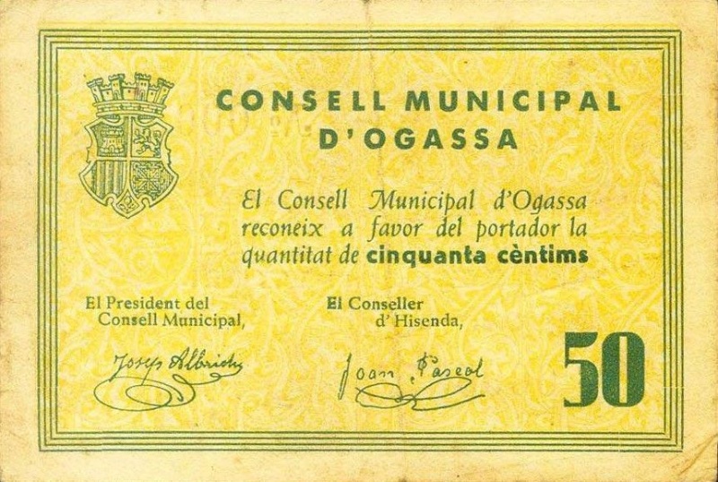 Anverso de 50 Céntimos (Ogassa)