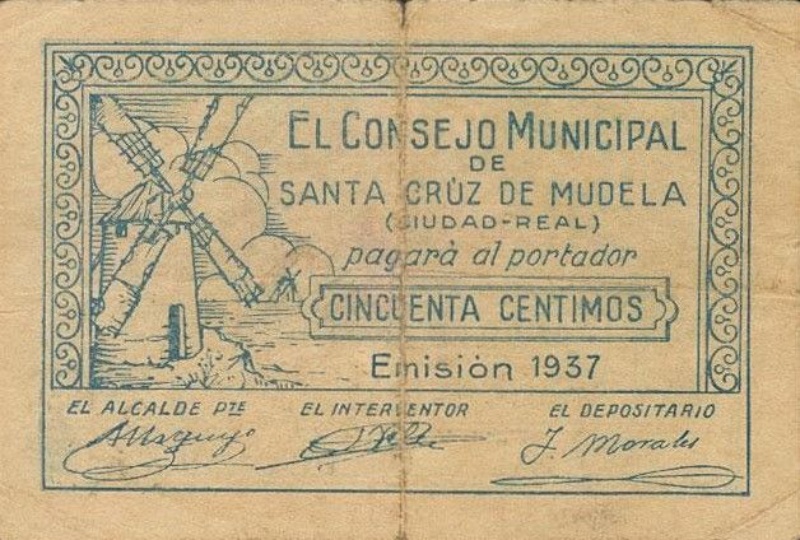 Anverso de 50 Céntimos (Santa Cruz de Mudela)