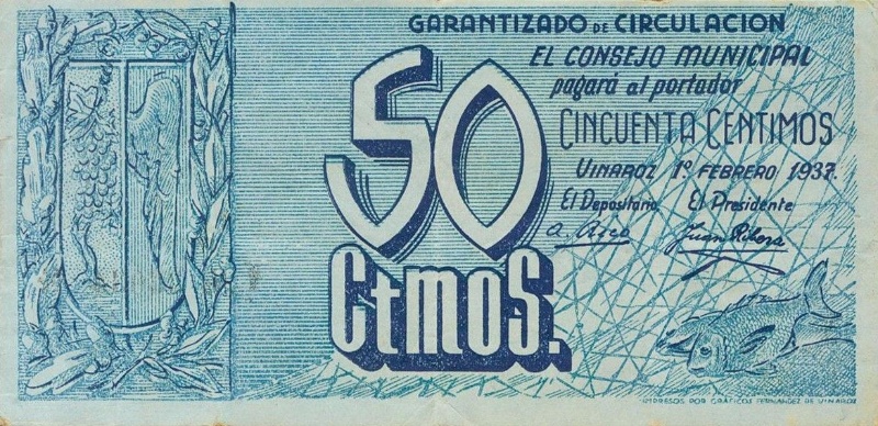 Anverso de 50 Céntimos (Vinaroz)