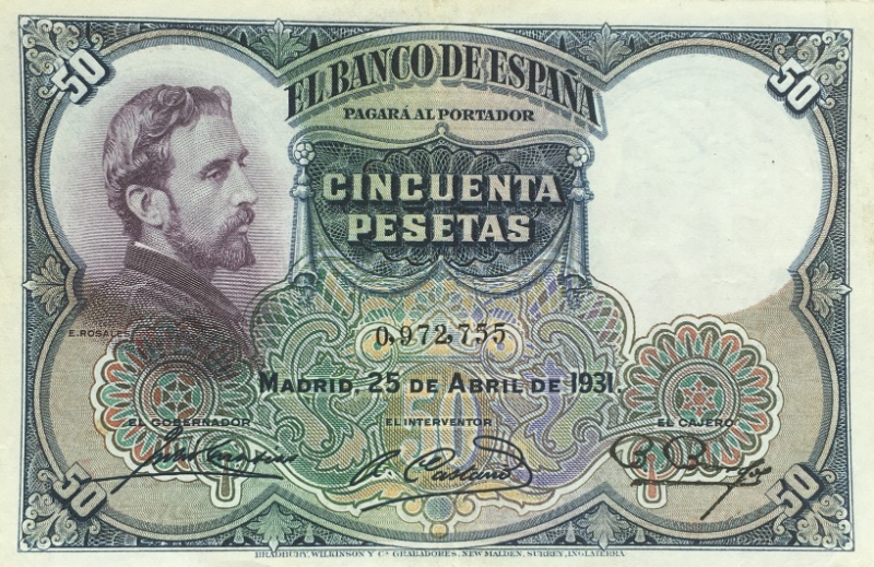 Anverso de 50 Pesetas