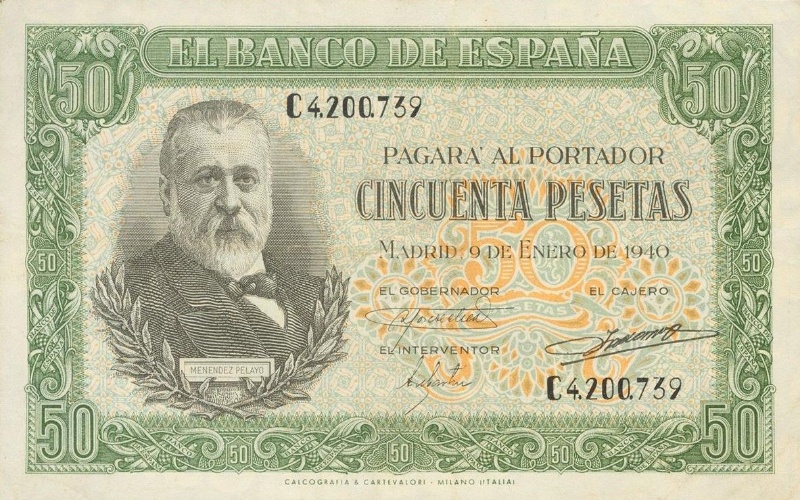 Anverso de 50 Pesetas