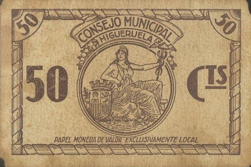 Anverso de 50 Céntimos de Peseta (Higueruela)