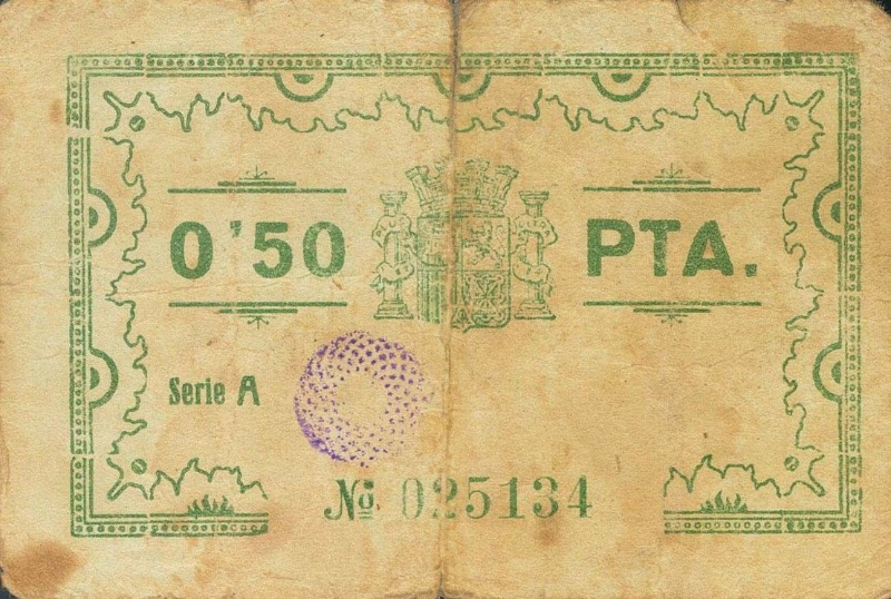 Reverso de 50 Céntimos de Peseta (La Unión)