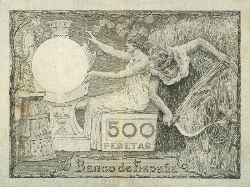 Reverso de 500 Pesetas