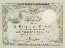 Anverso de 500 Pesetas