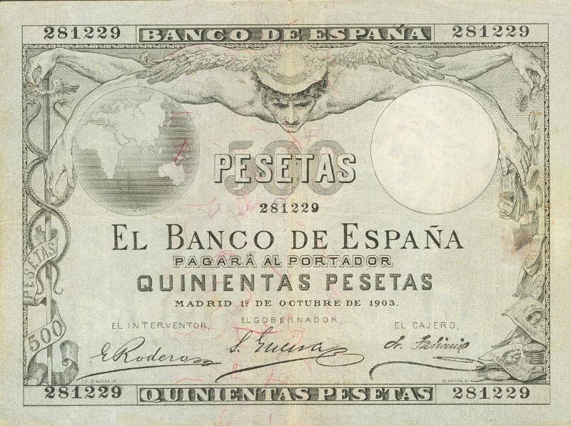 Anverso de 500 Pesetas