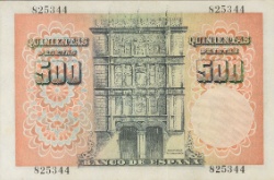 Reverso de 500 Pesetas