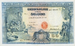 Anverso de 50000 Reales (Réais) (Sobreimpresión "REPÚBLICA")