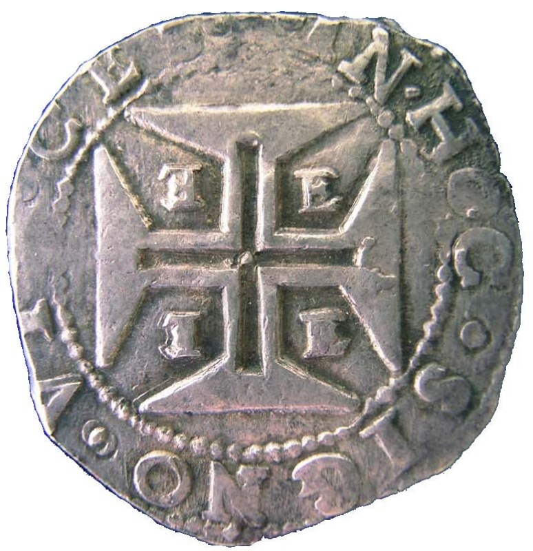 Moneda ½ (medio) Cruzado - João IV (ceca de Évora) | 1644 - 1656 - Reverso Reverso de ½ (medio) Cruzado - João IV (ceca de Évora)