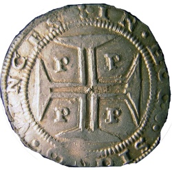 Reverso de ½ (medio) Cruzado - João IV (ceca de Oporto)