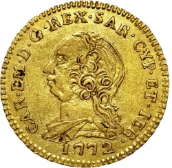 Anverso de ½ (medio) Doppia - Carlo Emanuele III