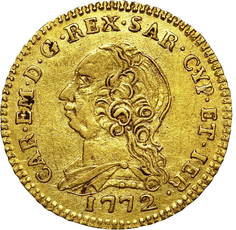 Anverso de ½ (medio) Doppia - Carlo Emanuele III