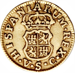 Reverso de ½ (medio) Escudo - Carlos III (1er tipo)