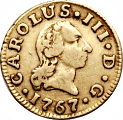 Anverso de ½ (medio) Escudo - Carlos III (1er tipo)