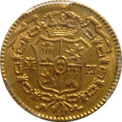 Reverso de ½ (medio) Escudo - Carlos III (2º tipo)