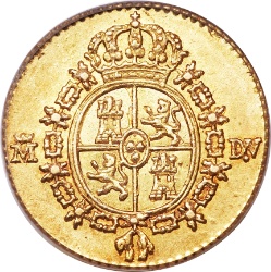 Reverso de ½ (medio) Escudo - Carlos III (3er tipo)