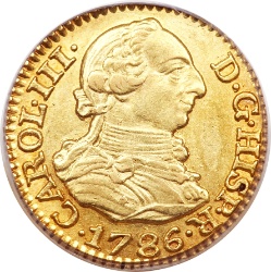 Anverso de ½ (medio) Escudo - Carlos III (3er tipo)