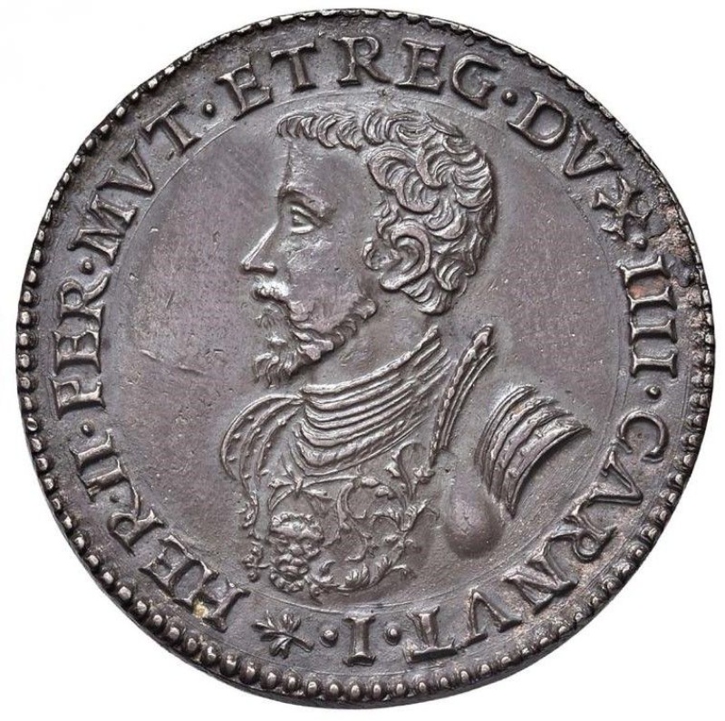 Anverso de ½ (medio) Escudo - Ercole II