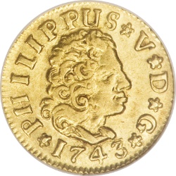 Anverso de ½ (medio) Escudo - Felipe V