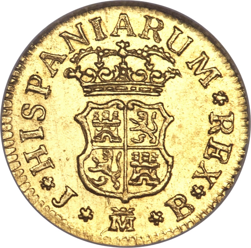 Reverso de ½ (medio) Escudo - Fernando VI (Madrid, 2º tipo)