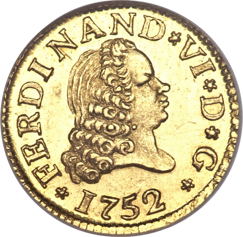 Anverso de ½ (medio) Escudo - Fernando VI (Madrid, 2º tipo)