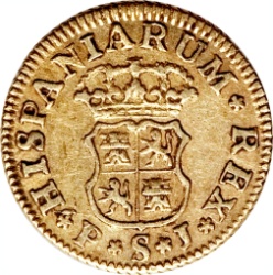 Reverso de ½ (medio) Escudo - Fernando VI (Sevilla)