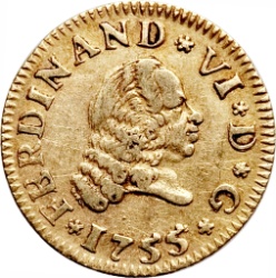 Anverso de ½ (medio) Escudo - Fernando VI (Sevilla)