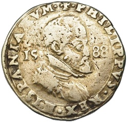 Anverso de ½ (medio) Escudo - Filippo II