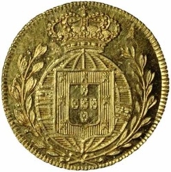 Reverso de ½ (medio) Escudo - João VI (ceca de Lisboa)