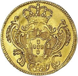 Reverso de ½ (medio) Escudo - María I (Velo de Viuda - Ceca de Lisboa)