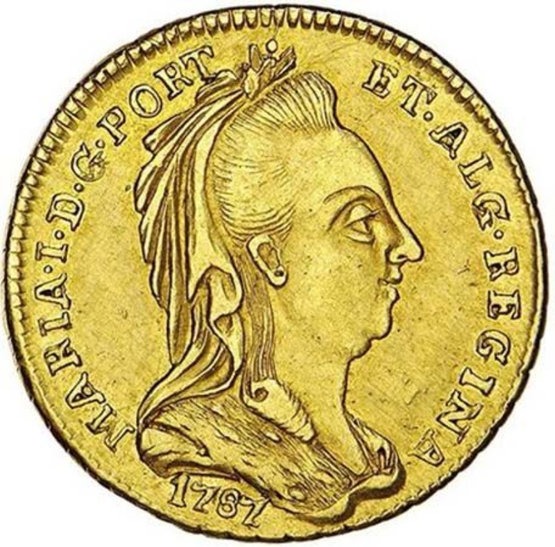 Moneda ½ (medio) Escudo - María I (Velo de Viuda - Ceca de Lisboa) | 1787 - 1788 - Anverso Anverso de ½ (medio) Escudo - María I (Velo de Viuda - Ceca de Lisboa)