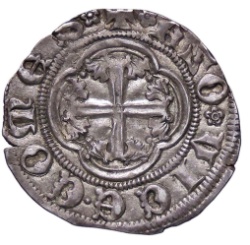 Anverso de ½ (medio) Grosso - Azzone Visconti