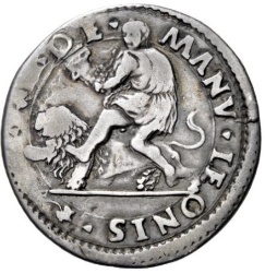 Reverso de ½ (medio) Lira - Alfonso I