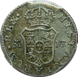 Reverso de ½ (medio) Real - Carlos IV