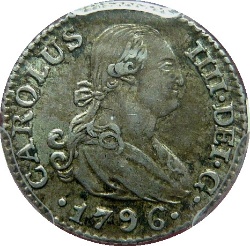 Anverso de ½ (medio) Real - Carlos IV