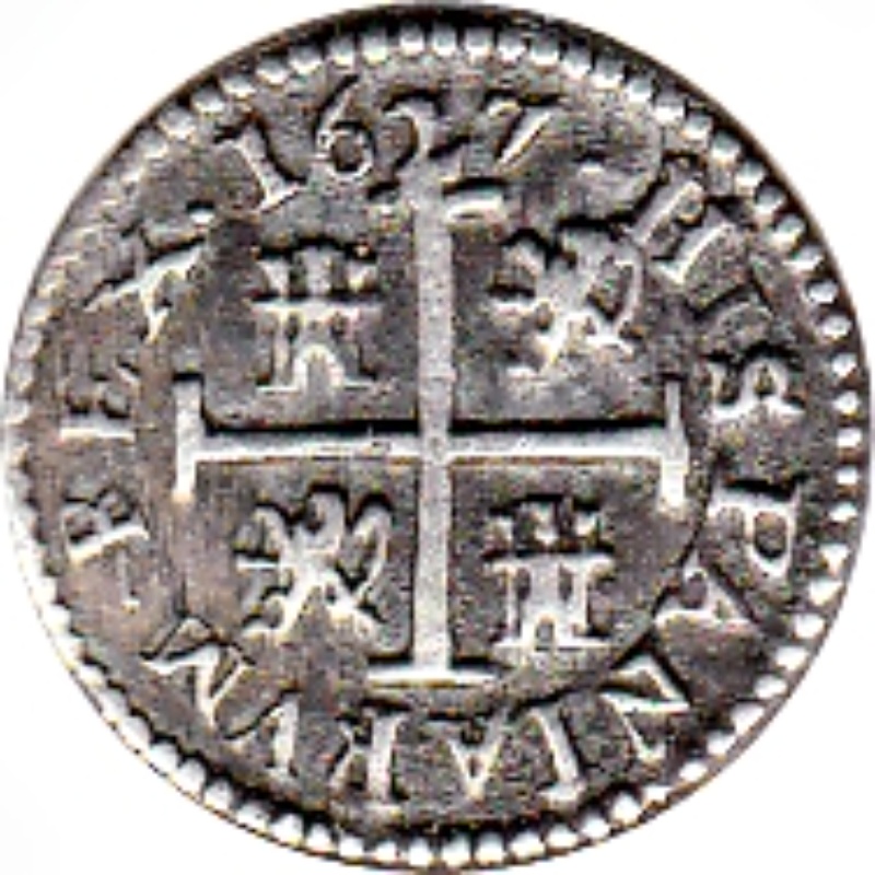 Reverso de ½ (medio) Real - Felipe IV (Segovia)