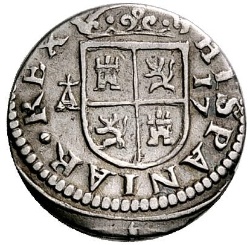Reverso de ½ (medio) Real - Felipe IV (Segovia, retrato)