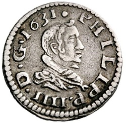Anverso de ½ (medio) Real - Felipe IV (Segovia, retrato)