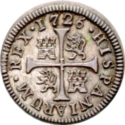 Reverso de ½ (medio) Real - Felipe V (1er tipo)