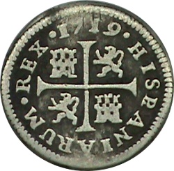 Reverso de ½ (medio) Real - Felipe V (Cuenca)