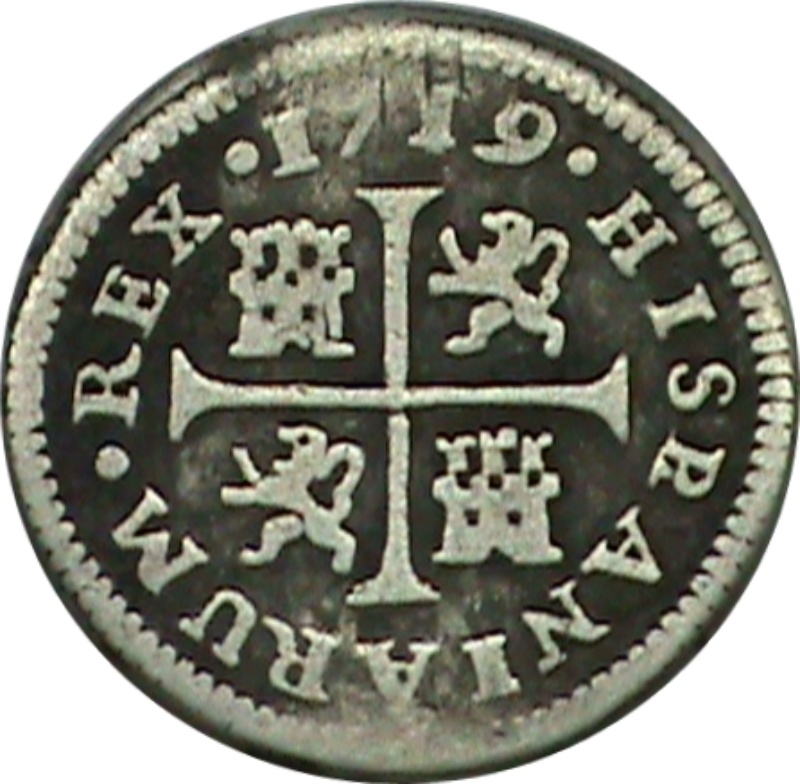 Reverso de ½ (medio) Real - Felipe V (Cuenca)