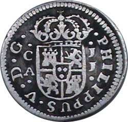 Anverso de ½ (medio) Real - Felipe V (Cuenca)