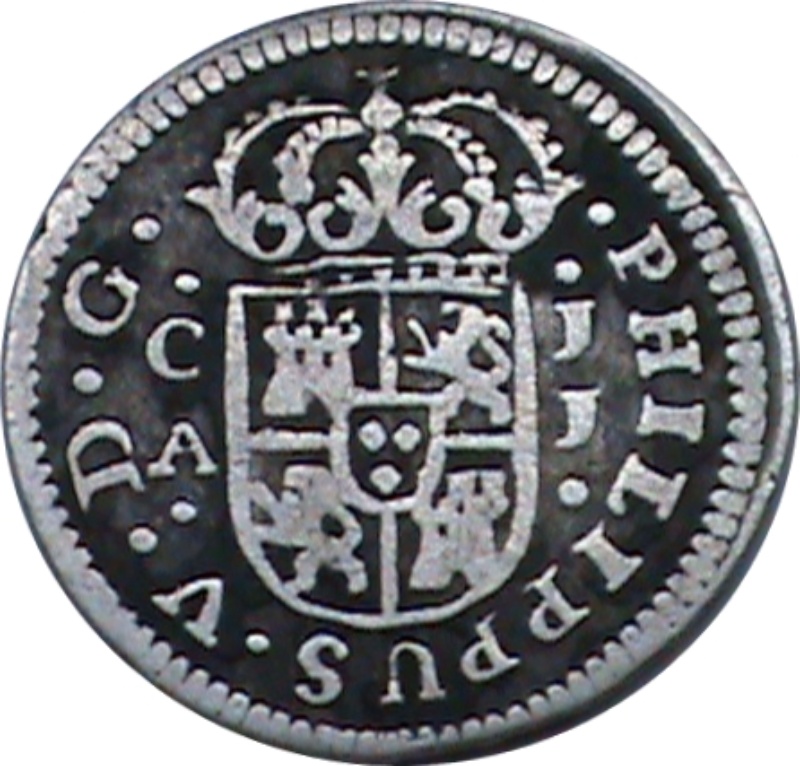 Anverso de ½ (medio) Real - Felipe V (Cuenca)