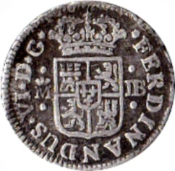 Anverso de ½ (medio) Real - Fernando VI