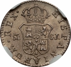 Reverso de ½ (medio) Real - Fernando VII