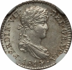 Anverso de ½ (medio) Real - Fernando VII