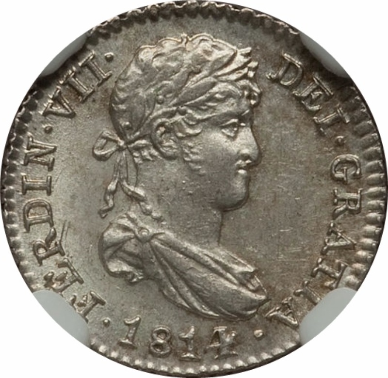 Anverso de ½ (medio) Real - Fernando VII