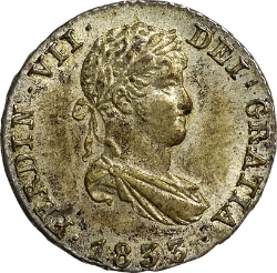 Anverso de ½ (medio) Real - Fernando VII