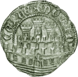 Reverso de ½ (medio) Real Grosso- Afonso V (ceca de Ceuta)