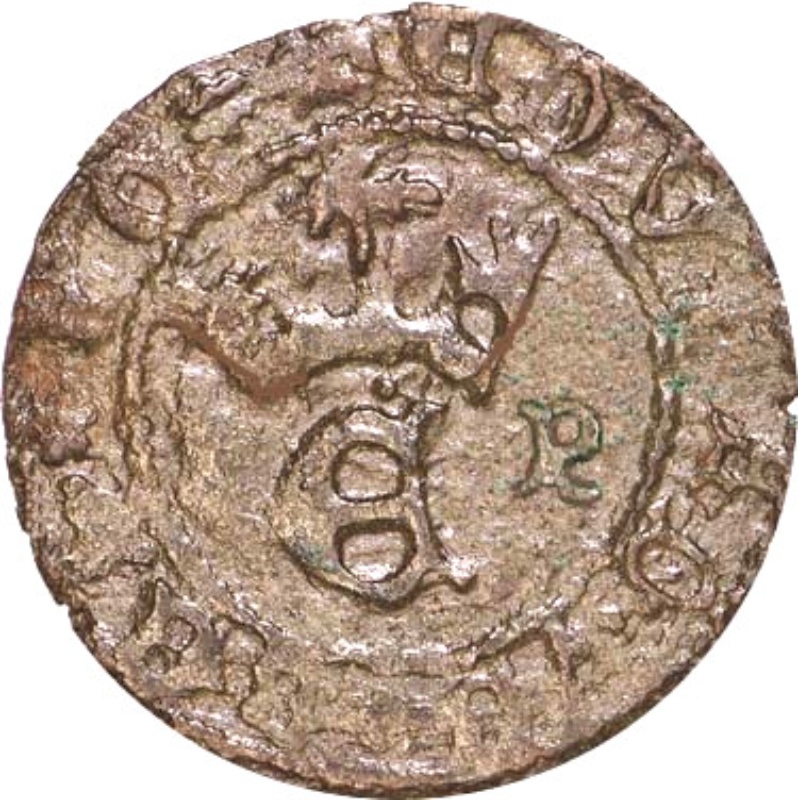 Moneda ½ (medio) Real Preto - Duarte I ("P", Ceca de Oporto) | 1433 - 1438 - Anverso Anverso de ½ (medio) Real Preto - Duarte I ("P", Ceca de Oporto)